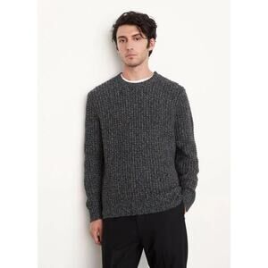 Vince Marled Waffle Crew Neck Pullover Sweater Long Sleeve Gray Size M NWOT